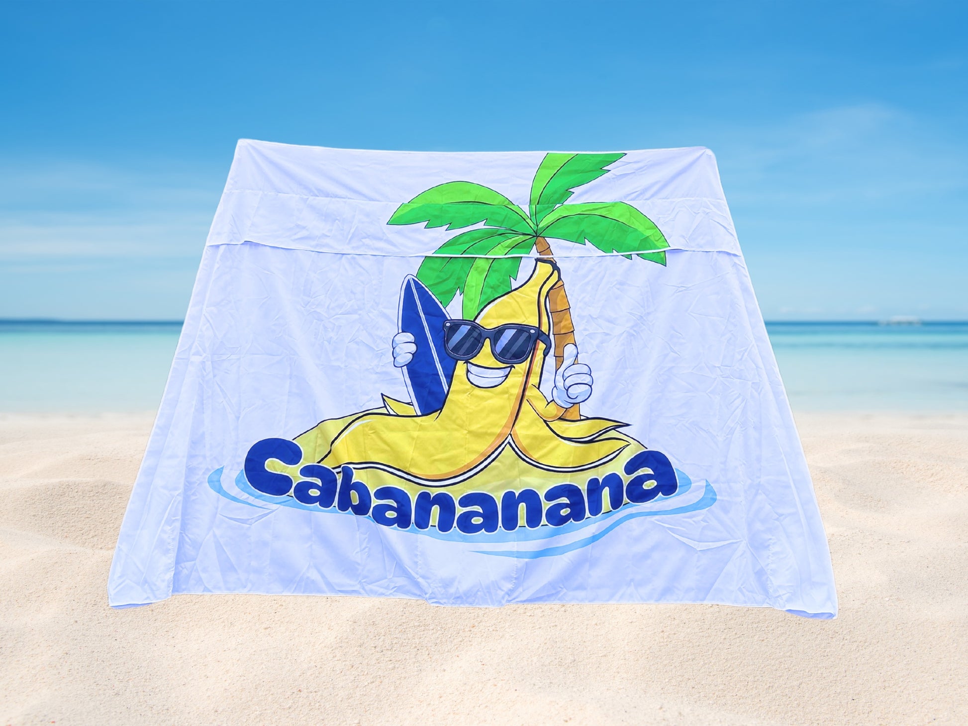 Banana Print Design of Side wall for beach cabana, compatible with CoolCabana