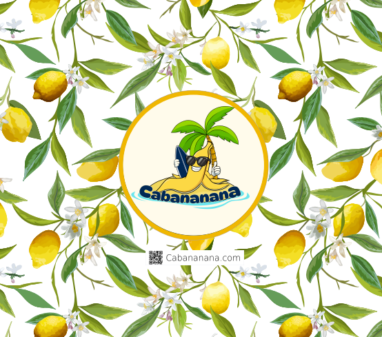 Lemon Print Design of Side wall for beach cabana, compatible with CoolCabana