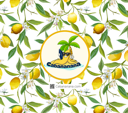 Lemon Print Design of Side wall for beach cabana, compatible with CoolCabana