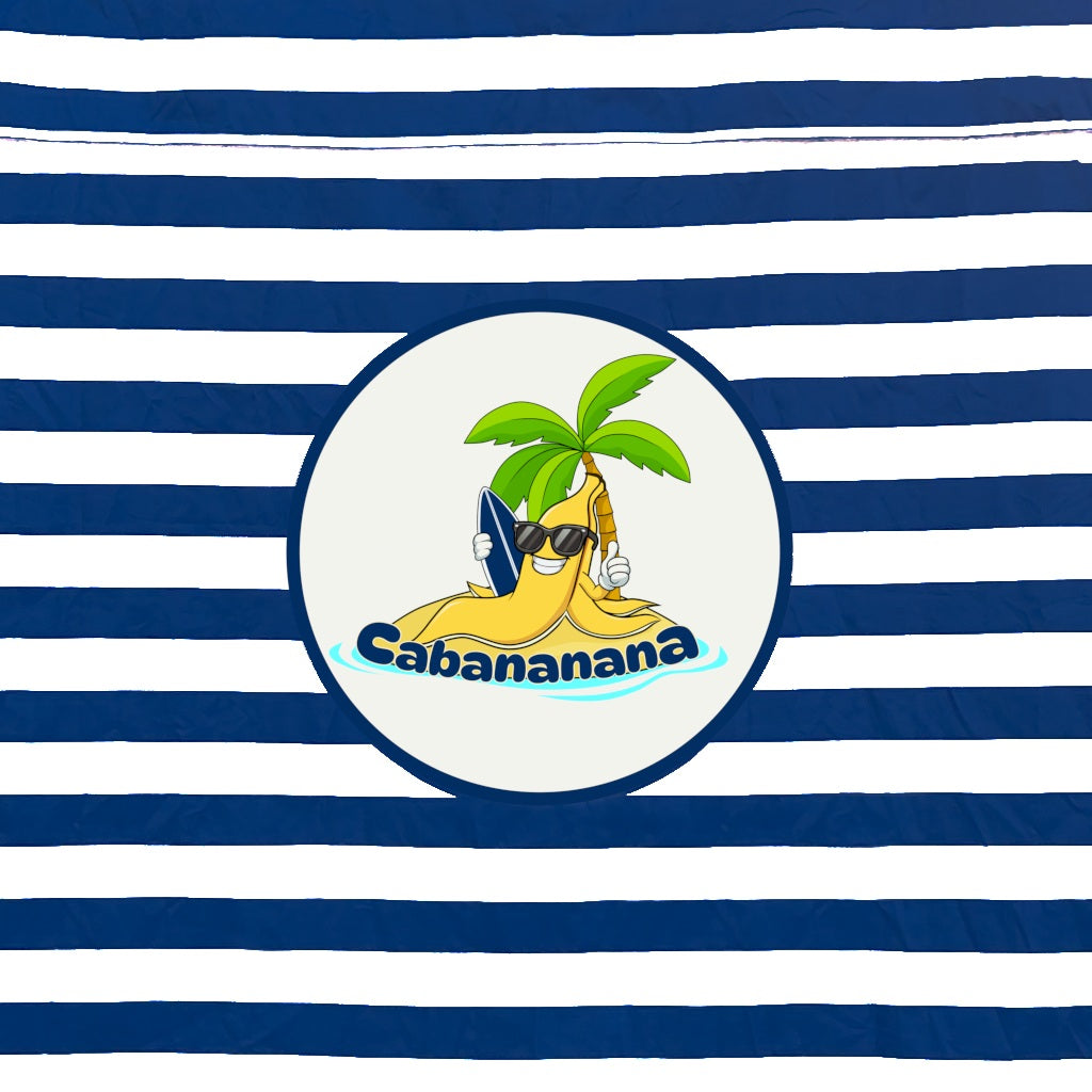 Navy Print Design of Side wall for beach cabana, compatible with CoolCabana