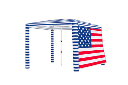 beach cabana side wall compatible with CoolCabana providing shade and privacy