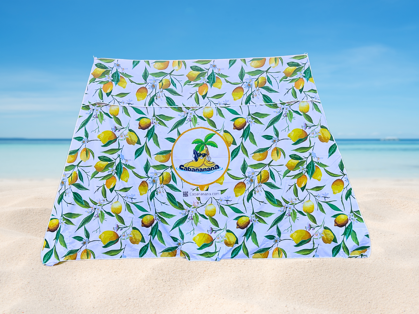 Beach Cabana Side Wall - Lemon Print