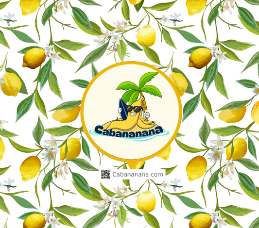 Beach Cabana Side Wall - Lemon Print